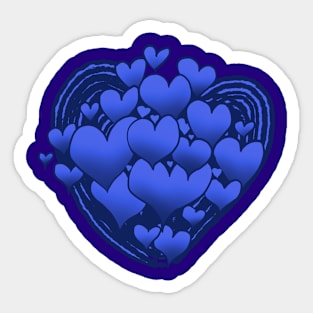 Purple Hearts Patterned Swirl Heart Sticker